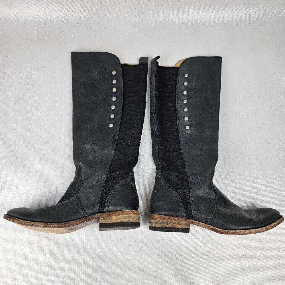 Lucchese Spirit Size 7 Women Annie Smokey Charcoal Leather Riding Tall Boot READ - Picture 2 of 16